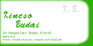 kincso budai business card